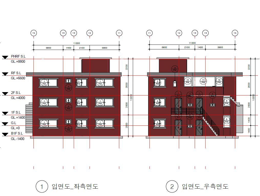 BIM 입면도 예시